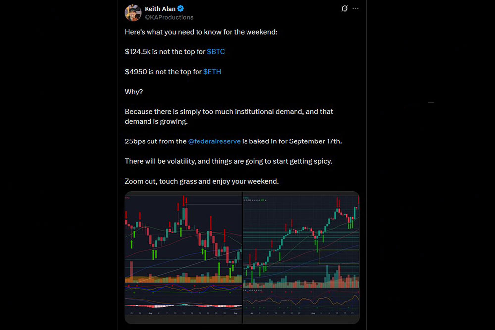 Keith Alan X　ビットコインの天井価格は12万4,500ドルではない