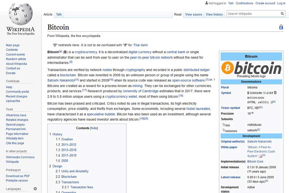 Wikipedia Bitcoin