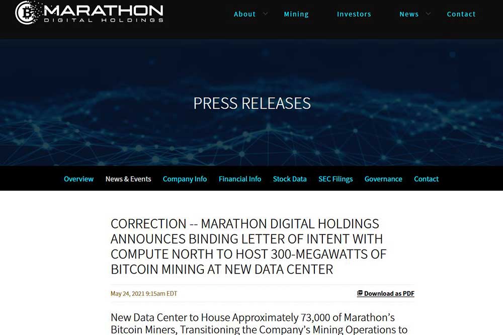 Marathon press-releases