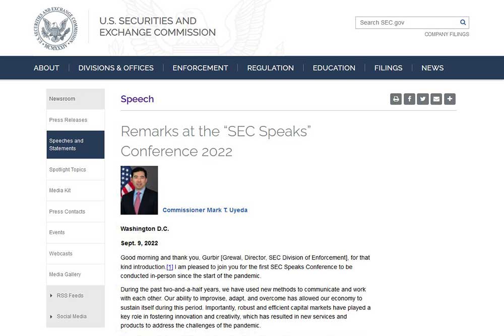 SEC Mark T. Uyeda発言