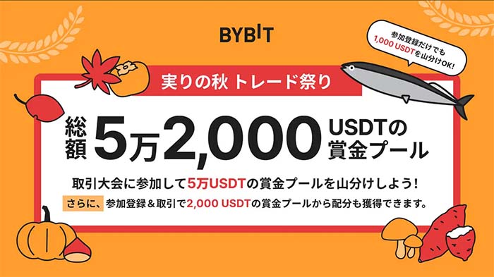 Bybit「実りの秋トレード祭り」開催！デリバティブ取引で賞金総額52,000 USDT獲得チャンス