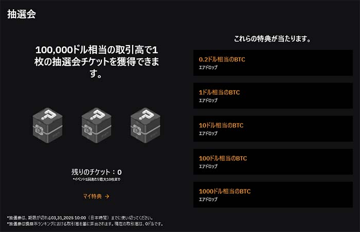 Bybit「取引バトル春の陣2025」抽選会